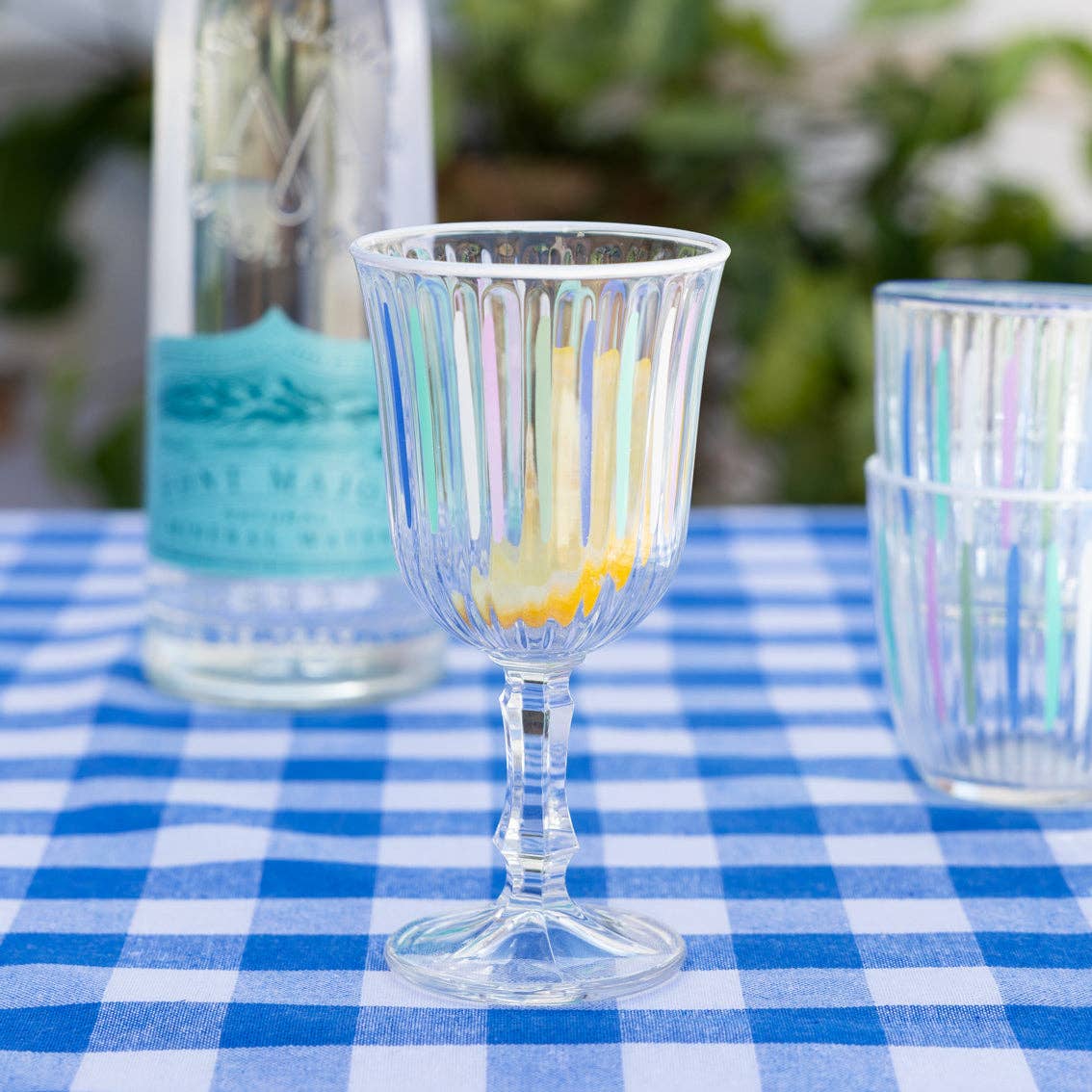 Blue & White Striped Glass Tumblers | Spring | Summer |
