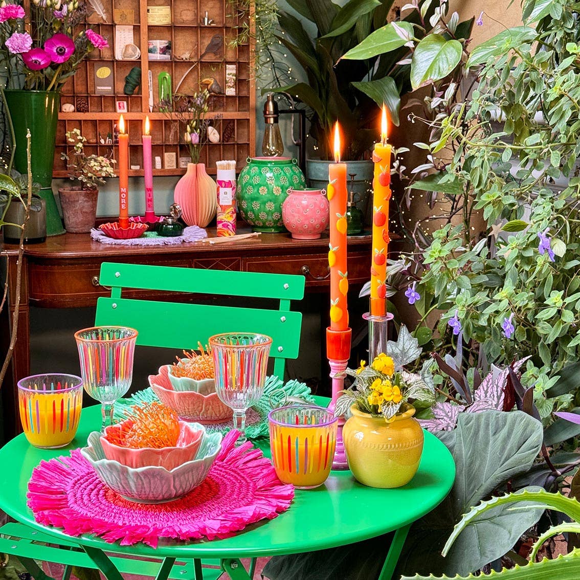 Citrus Fruit Statement Dinner Candles  | 2 Pack| Summer |