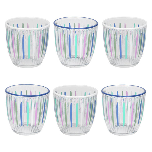 Blue & White Striped Glass Tumblers | Spring | Summer |